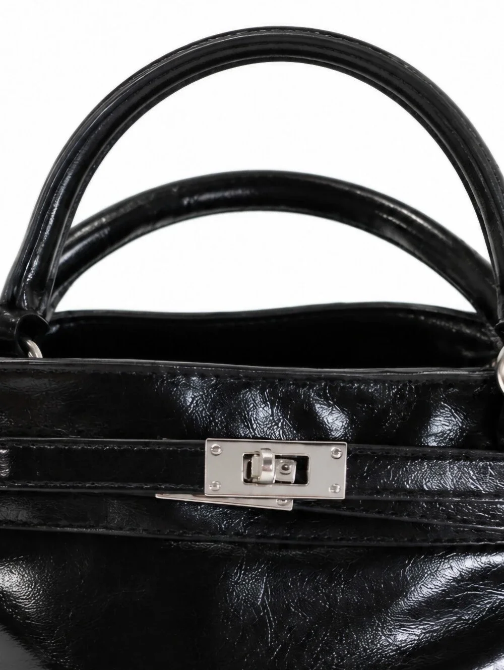MADDEN NYC Black Patent Leather Crossbody Or Satchel.